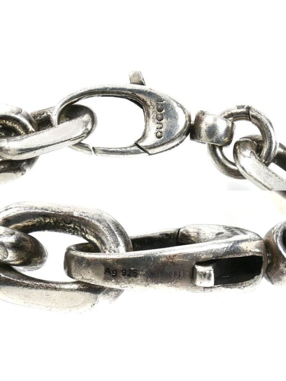 Gucci 925 Sterling Silver Interlocking Bracelet 17 - Picture 3 of 4